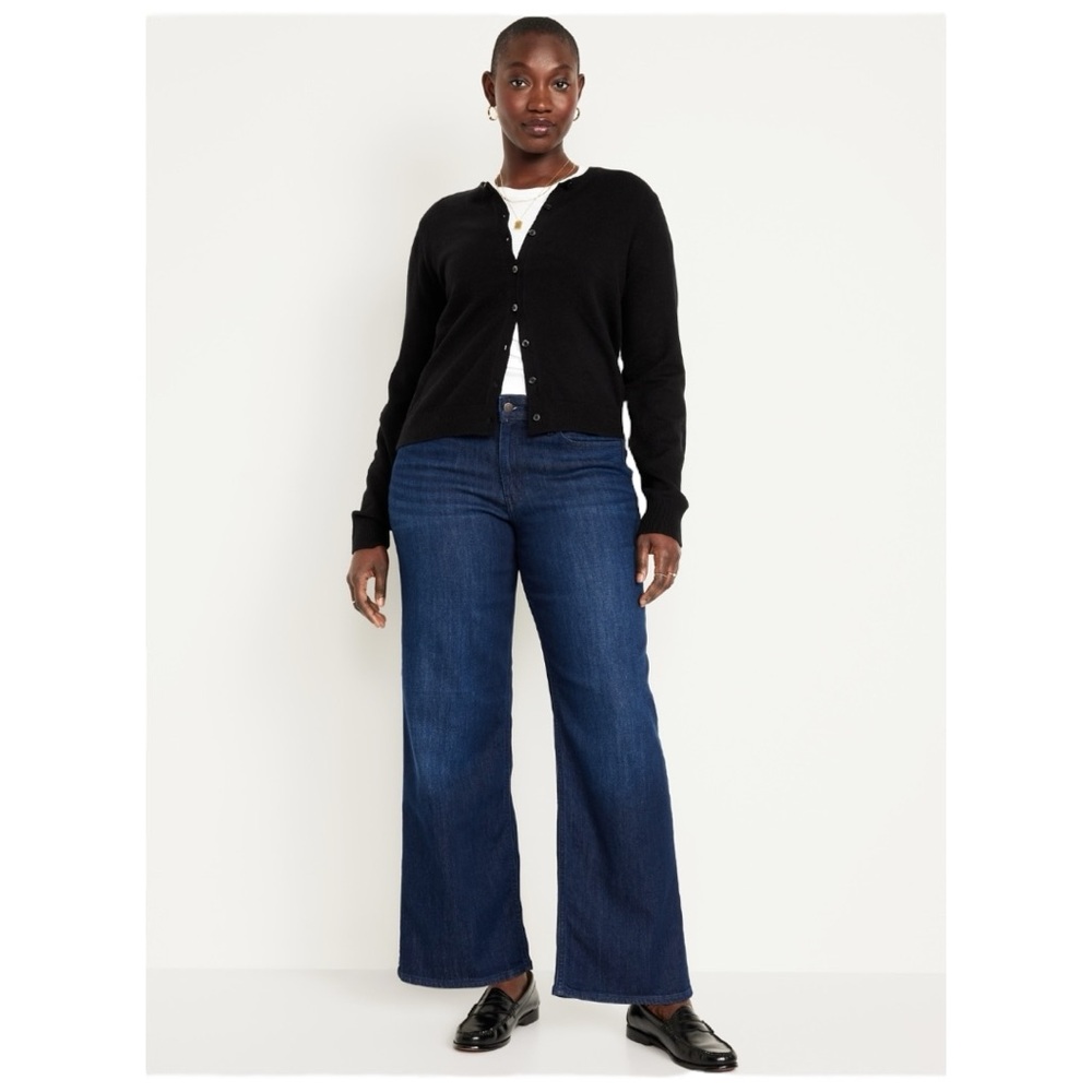 Old Navy High Waisted WOW Wide Leg Jeans in River Dark Wash, Size 10, 732603